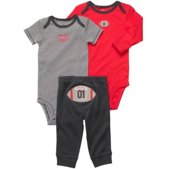 Carter's Other - Carter's 3 Piece Football Themed Short Long Sleeve Set